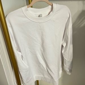 lululemon white perfectly oversized crew